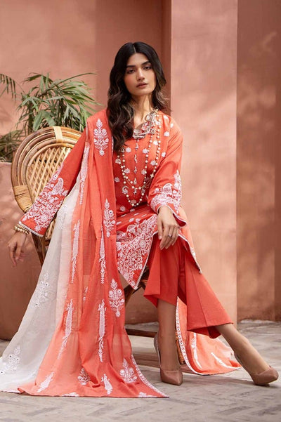 Gul Ahmed 3PC Embroidered Lawn Unstitched Suit with Embroidered Printed Denting Lawn Dupatta DN-42020
