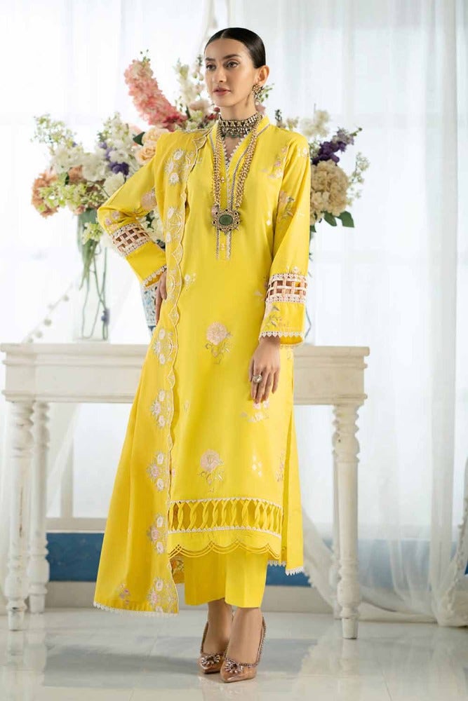 Gul Ahmed 3PC Embroidered Lawn Unstitched Suit with Embroidered Denting Lawn Dupatta DN-42024