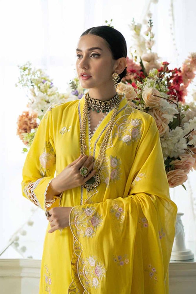 Gul Ahmed 3PC Embroidered Lawn Unstitched Suit with Embroidered Denting Lawn Dupatta DN-42024