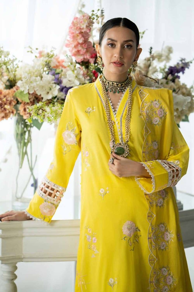 Gul Ahmed 3PC Embroidered Lawn Unstitched Suit with Embroidered Denting Lawn Dupatta DN-42024