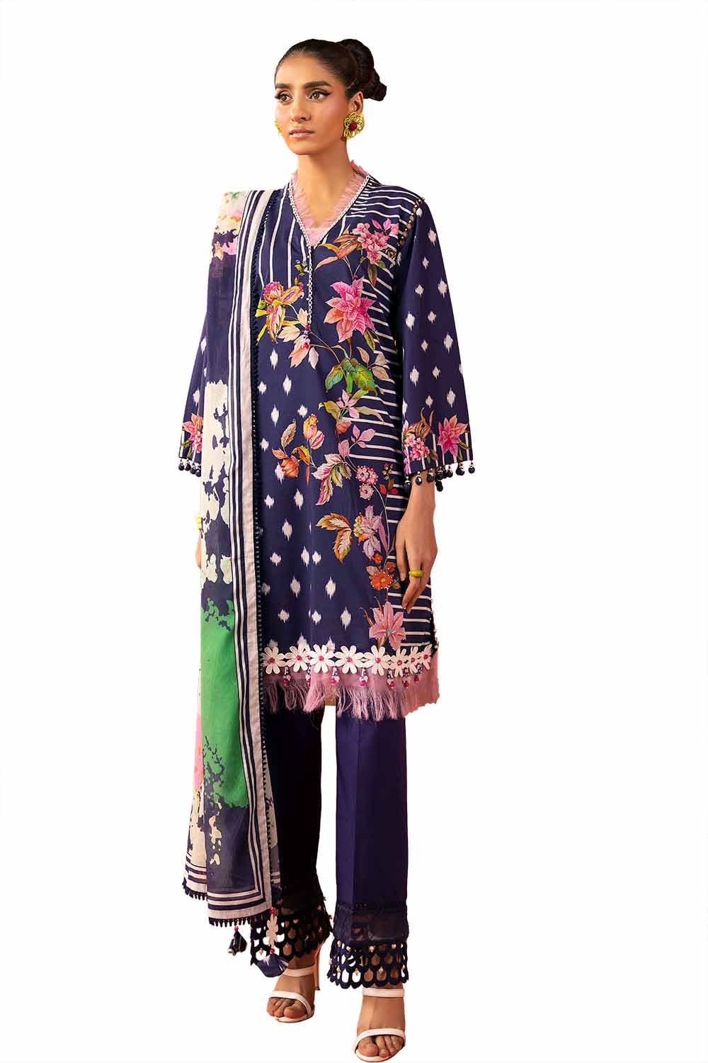 Gul Ahmed 3PC Unstitched Diamantes Printed Lawn Suit with Denting Lawn Dupatta DN-42032