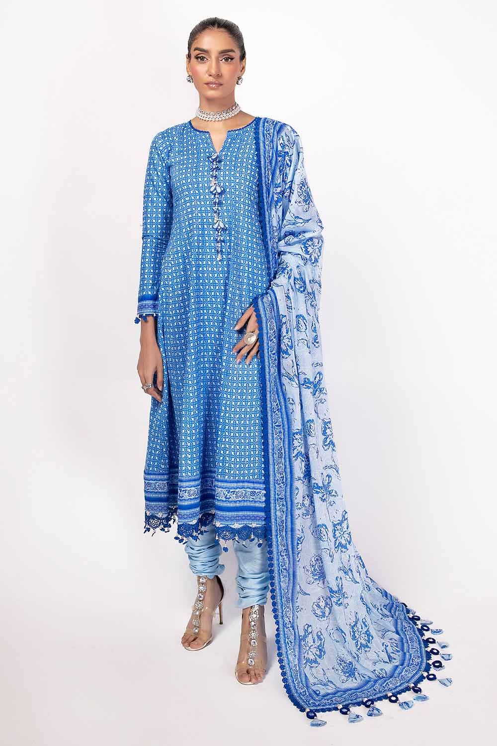 Gul Ahmed 3PC Unstitched Diamantes Printed Lawn Suit with Denting Lawn Dupatta DN-42034