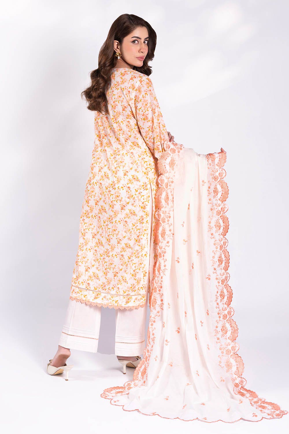 Gul Ahmed 3 Piece Unstitched Printed Lawn Suit with Embroidered Denting Lawn Dupatta DN-52003