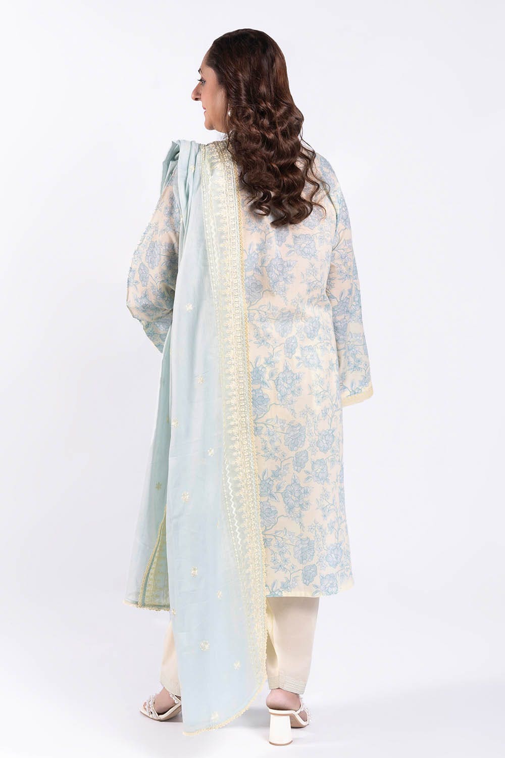 Gul Ahmed 3 Piece Unstitched Printed Lawn Suit with Embroidered Denting Lawn Dupatta DN-52004