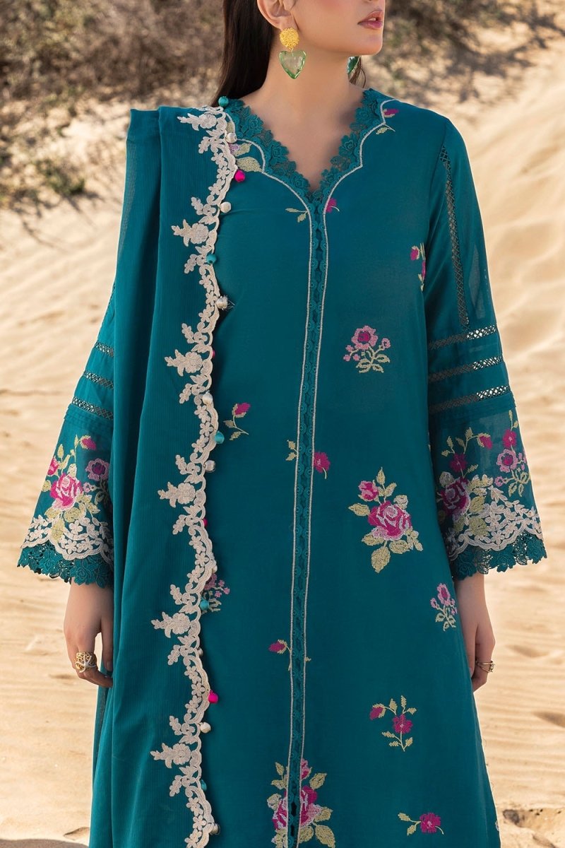 Gul Ahmed 3 Piece Unstitched Embroidered Lawn Suit with Embroidered Denting Lawn Dupatta DN-52010
