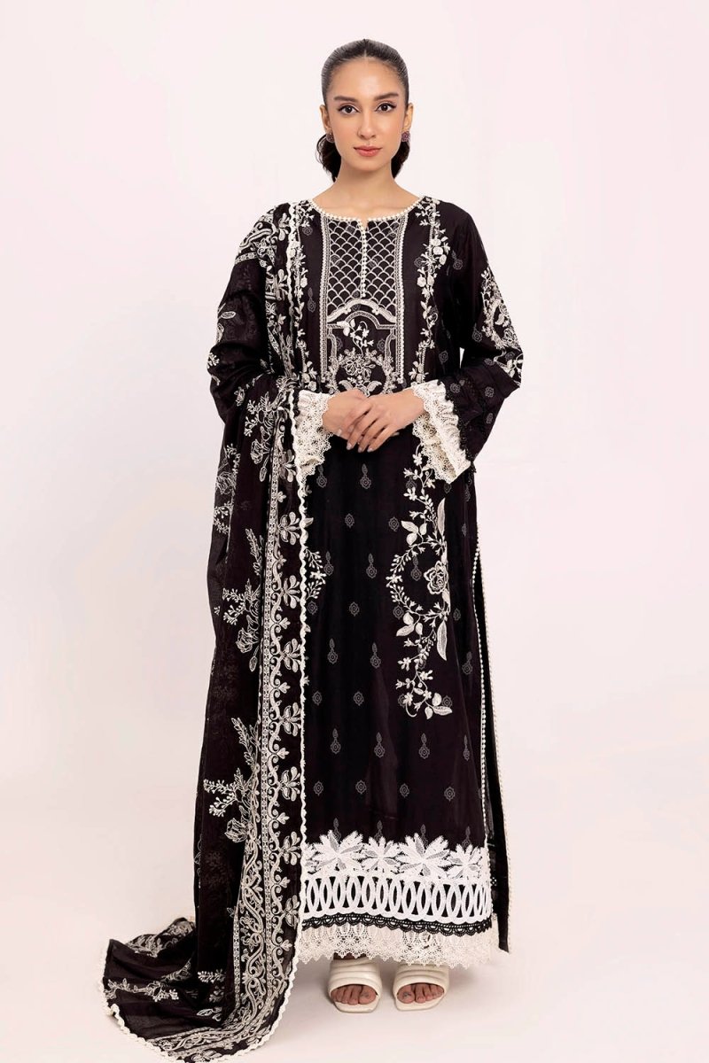 Gul Ahmed 3 Piece Unstitched Embroidered Lawn Suit with Embroidered Denting Lawn Dupatta DN-52016