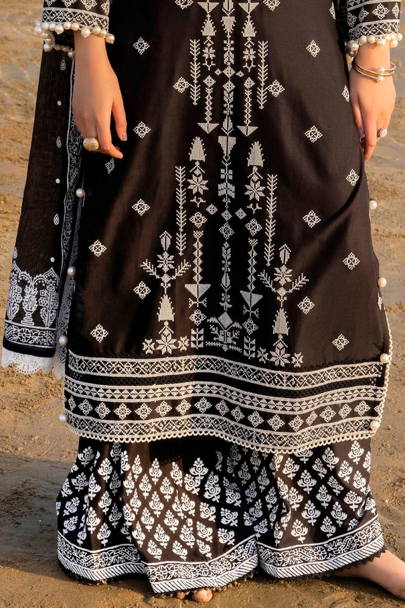 Gul Ahmed 3 Piece Unstitched Embroidered Lawn Suit with Lacquer Printed Denting Lawn Dupatta DN-52017