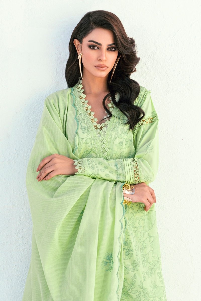 Gul Ahmed 3 Piece Unstitched Embroidered Lawn Suit with Embroidered Denting Lawn Dupatta DN-52018