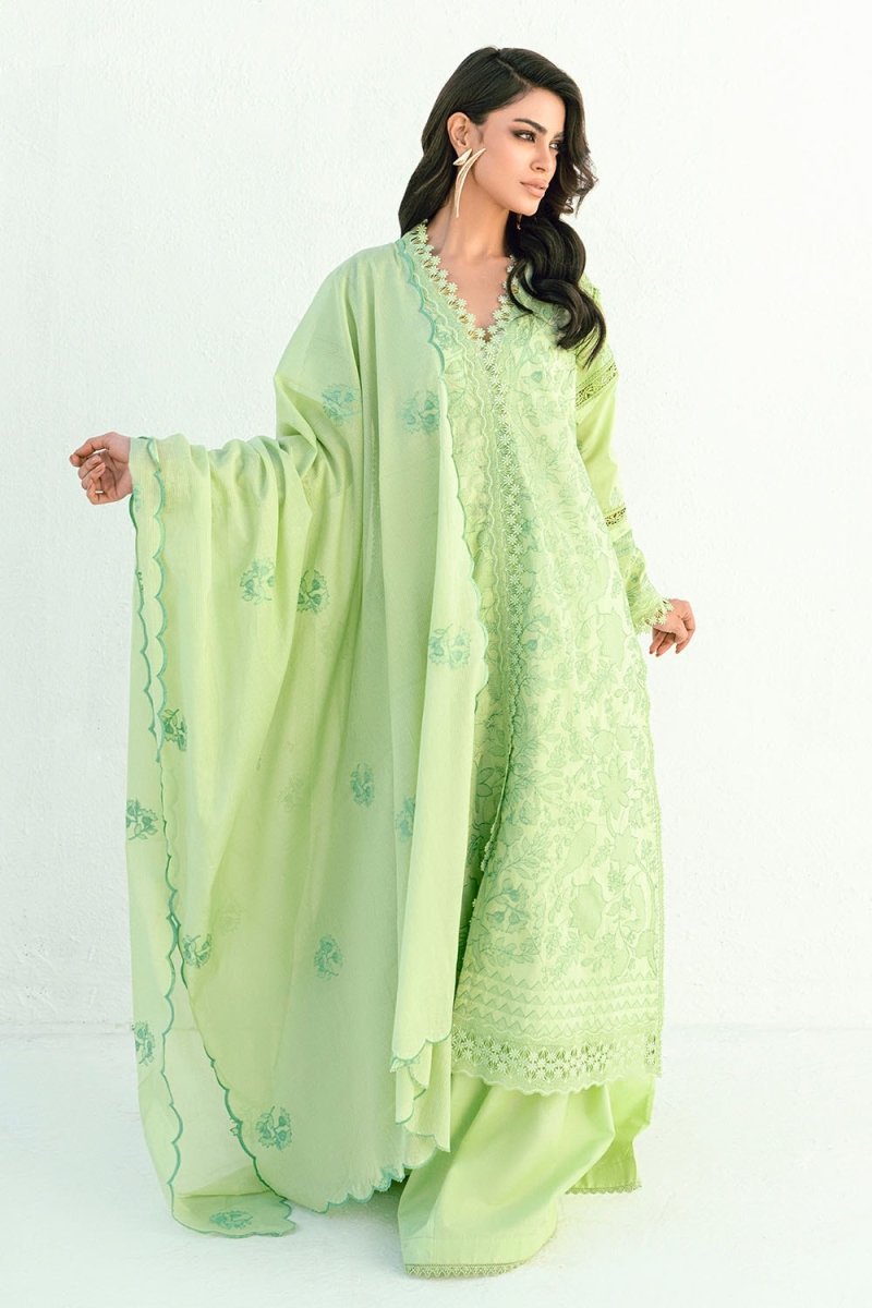 Gul Ahmed 3 Piece Unstitched Embroidered Lawn Suit with Embroidered Denting Lawn Dupatta DN-52018