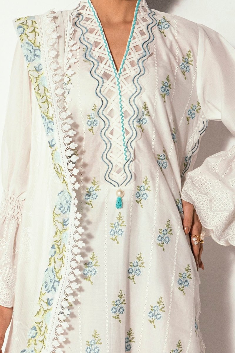 Gul Ahmed 3 Piece Unstitched Embroidered Printed Denting Lawn Suit DN-52032