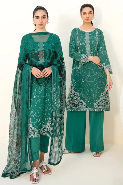 Ramsha 3 Piece Stitched Digital Printed Khaddar Suit - E-207 - Green