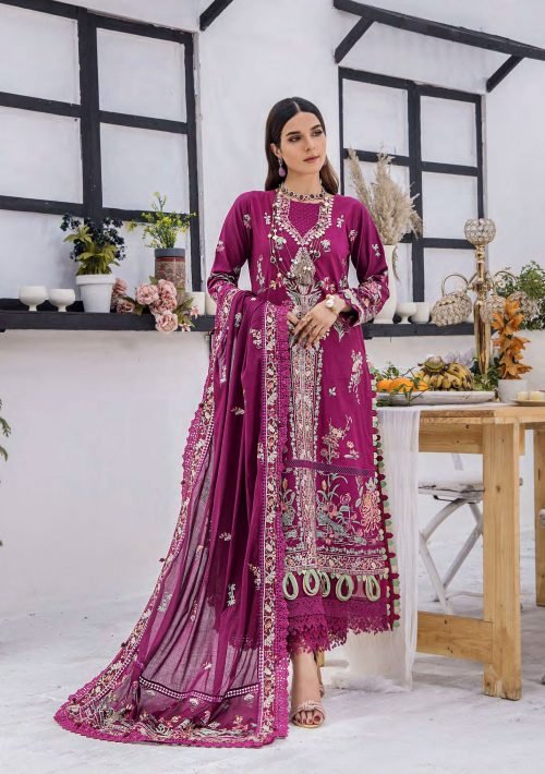 Eshaisha 3 Piece Unstitched Festive Lawn Embroidered Suit EA-FL-514