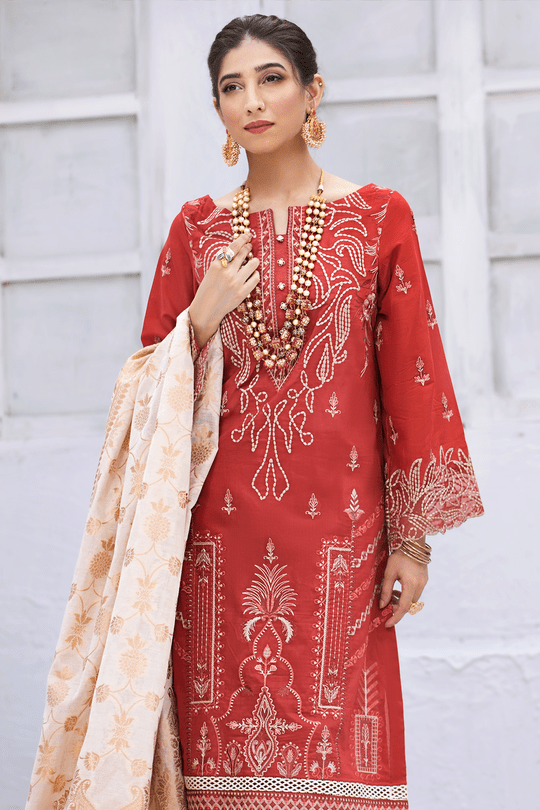 Iznik Festive Lawn Collection 2020 3PC Eomroidered Suit EFL-03 Zard Heera