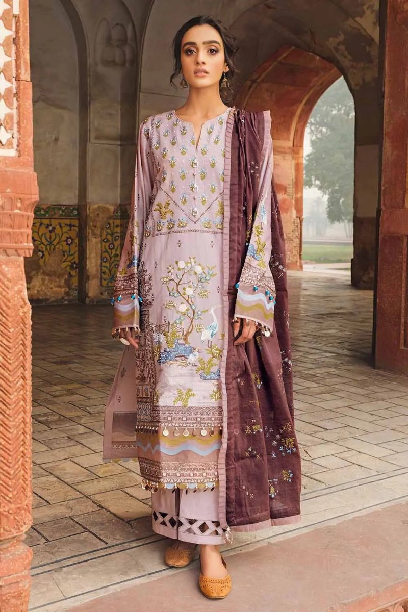 Gul Ahmed 3PC Unstitched Lawn Embroidered Suit with Paper Cotton Dupatta FE-12013