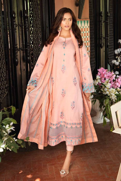 Gul Ahmed 3 PC Unstitched Embroidered Lawn Suit with Cotton Net Dupatta FE-12031