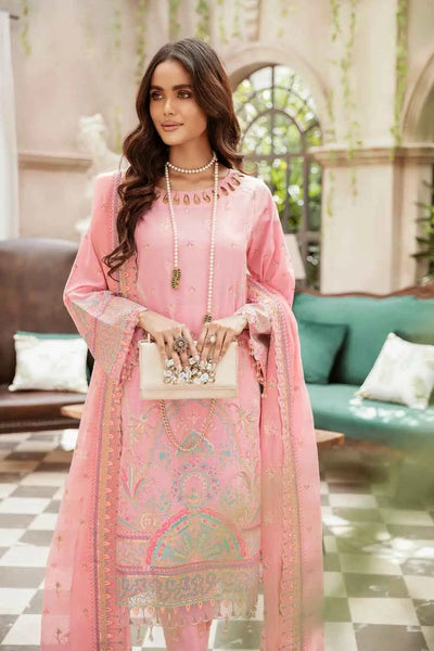 Gul Ahmed 3PC Unstitched Embroidered Yarn Dyed Suit with Cotton Net Dupatta FE-12051