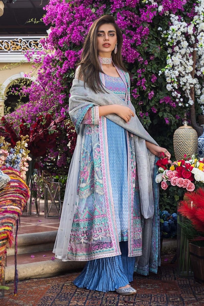 Gul Ahmed 3PC Unstitched Embroidered Suit With Cotton Net Dupatta - FE-12063-MAHRUKH