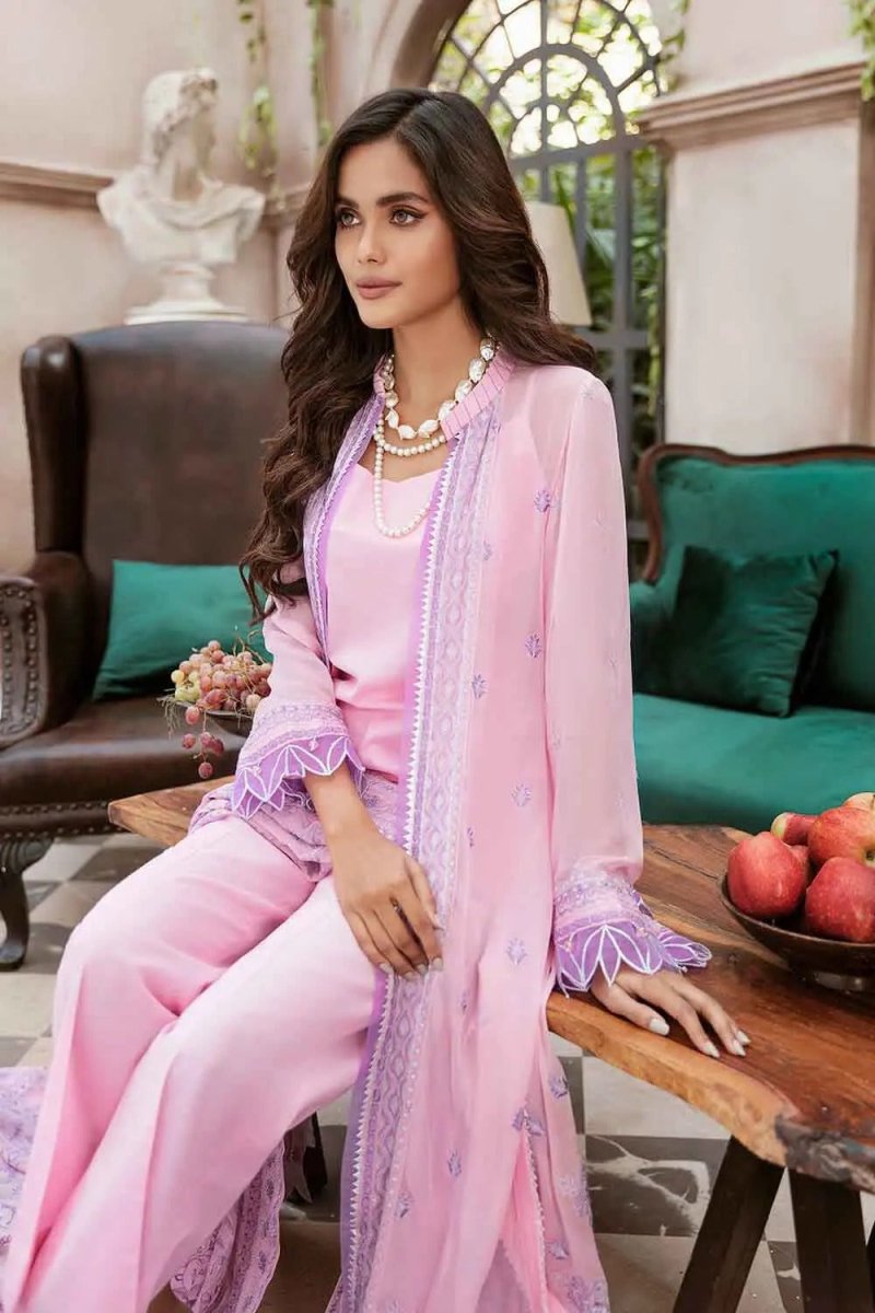 Gul Ahmed 3PC Unstitched Embroidered Luxury Jacquard Suit with Jacquard Dupatta 3PC Unstitched Embroidered Chiffon Suit with Chiffon Dupatta FE-22025