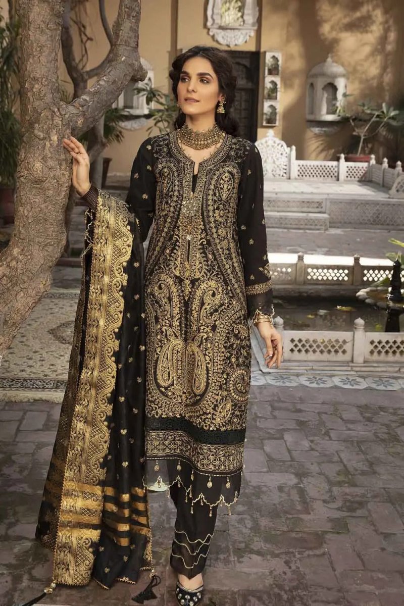 Gul Ahmed 3PC Unstitched Embroidered Luxury Cotton Suit with Jacquard Dupatta FE-22041