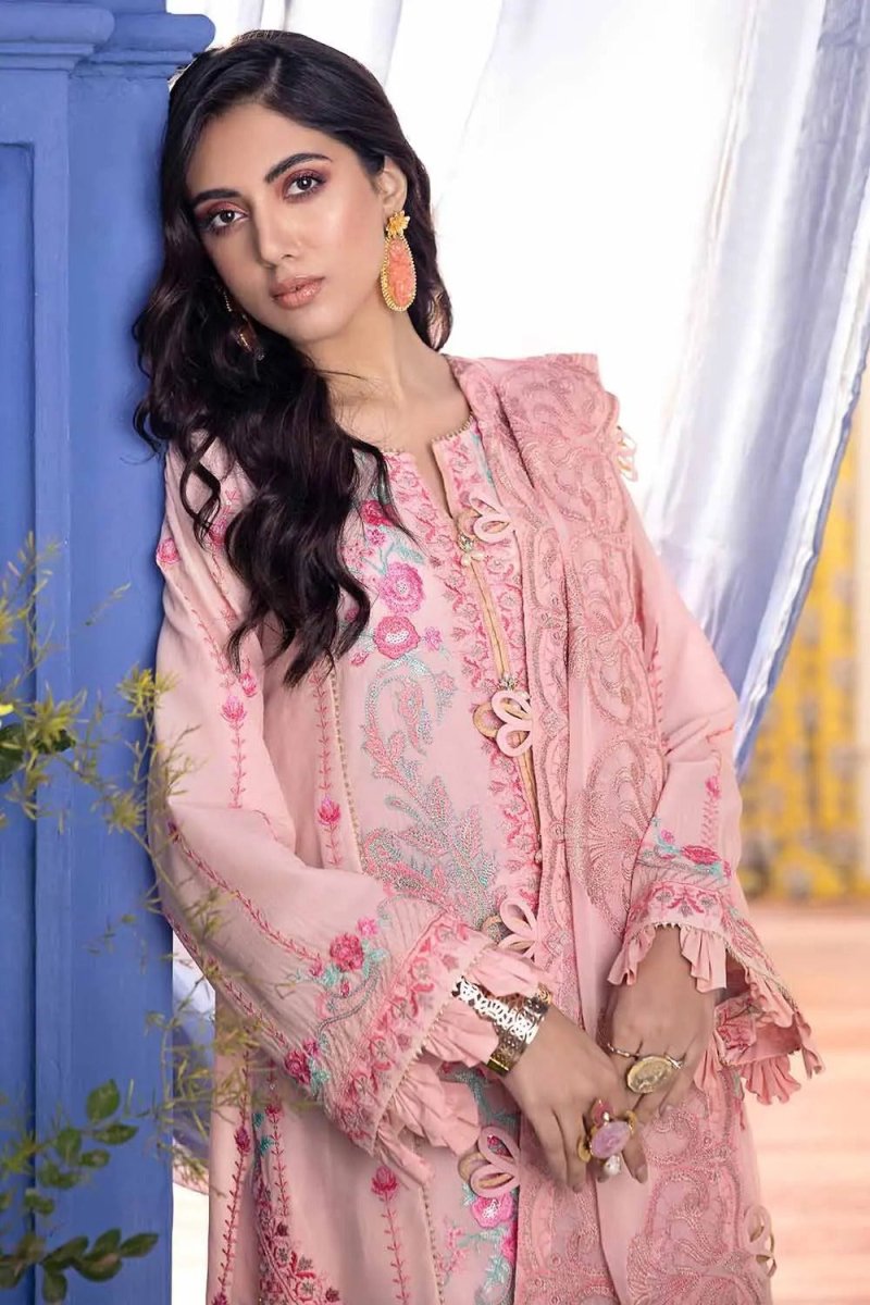 Gul Ahmed 3PC Unstitched Chiffon Embroidered Suit with Chiffon Dupatta FE-22076