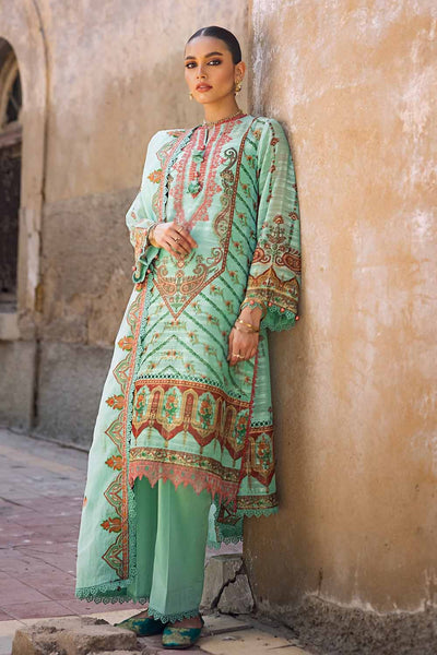 Gul Ahmed 3PC Embroidered Digital Printed Paper Cotton Sequins Unstitched Suit with Embroidered Stripe Cotton Silk Dupatta FE-32028
