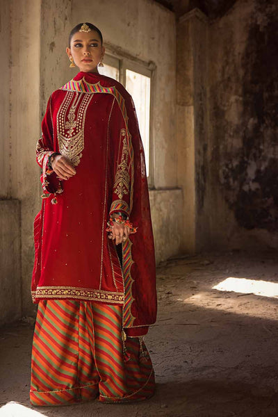 Gul Ahmed 3PC Embroidered Raw Silk Unstitched Suit with Embroidered Jacquard Dupatta with Zari FE-32031