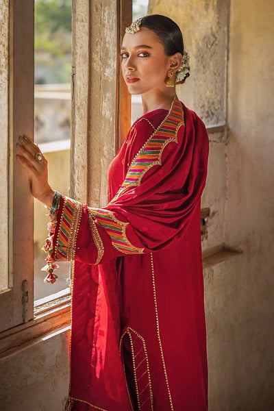 Gul Ahmed 3PC Embroidered Raw Silk Unstitched Suit with Embroidered Jacquard Dupatta with Zari FE-32031