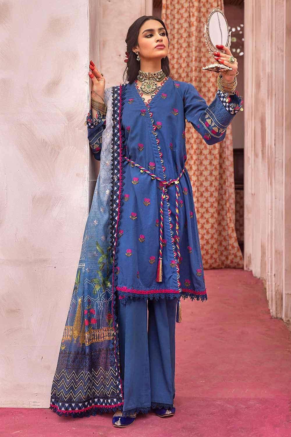 Gul Ahmed 3PC Embroidered Unstitched Jacquard Shirt with Digital Printed Jacquard Dupatta FE-32039