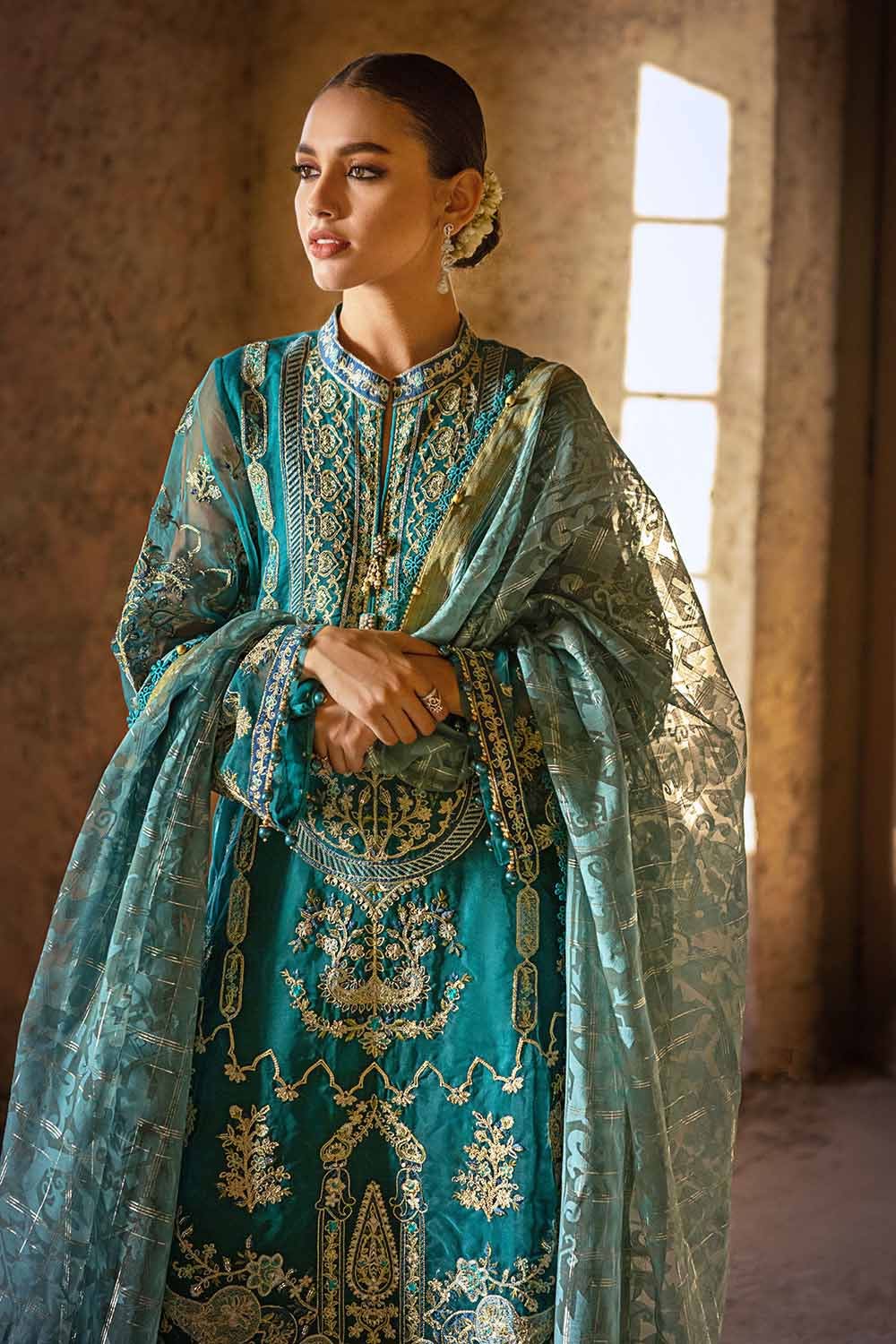 Gul Ahmed 3PC Sequins Embroidered Organza Unstitched Suit with Lurex Organza Dupatta FE-32069