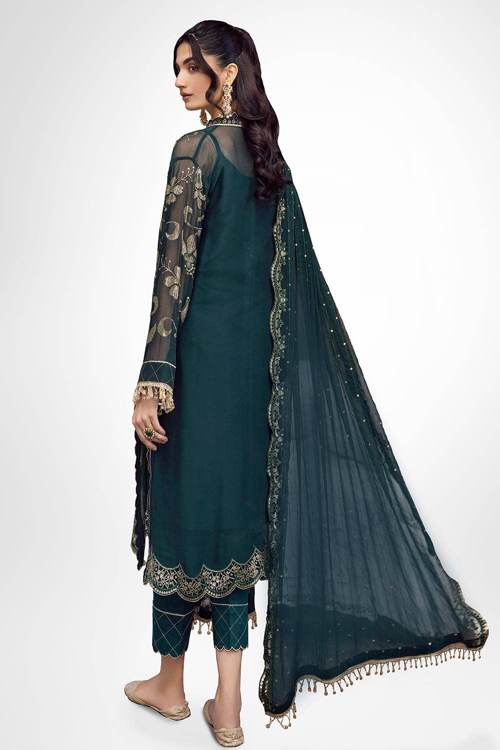 Gul Ahmed 3PC Embroidered Chiffon Unstitched Suit with Embroidered Chiffon Dupatta FE-42003