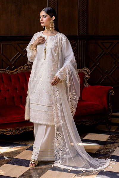 Gul Ahmed 3PC Embroidered Paper Cotton Unstitched Suit with Embroidered Net Dupatta FE-42009