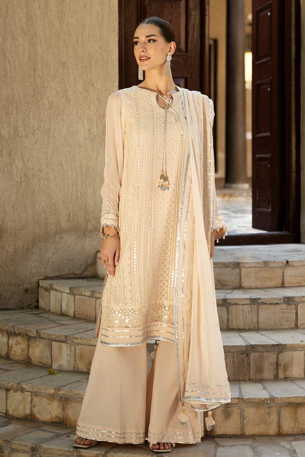 Gul Ahmed 3PC Embroidered Chiffon Unstitched Suit with Embroidered Chiffon Dupatta FE-42033
