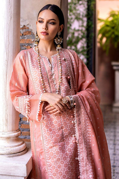 Gul Ahmed 3PC Embroidered Zari Jacquard Unstitched Suit with Embroidered Zari Paper Cotton Dupatta FE-42040