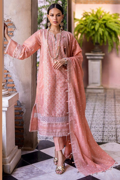 Gul Ahmed 3PC Embroidered Zari Jacquard Unstitched Suit with Embroidered Zari Paper Cotton Dupatta FE-42040