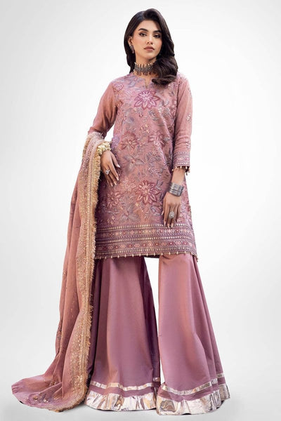 Gul Ahmed 3PC Embroidered Mehsuri Unstitched Suit with Embroidered Mehsuri Dupatta FE-42045