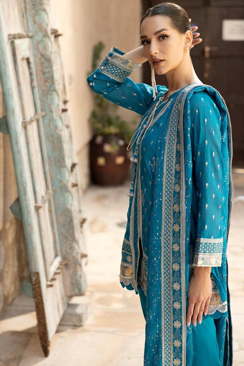 Gul Ahmed 3PC Embroidered Yarn Dyed Unstitched Suit with Embroidered Yarn Dyed Dupatta FE-42049