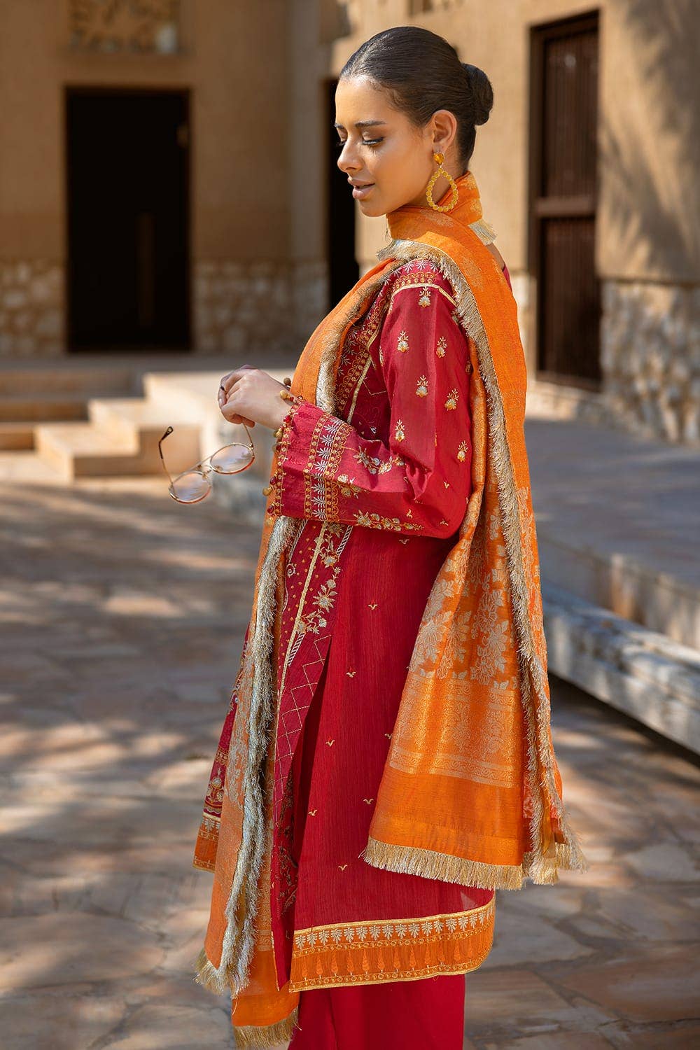 Gul Ahmed 3PC Embroidered Paper Cotton Unstitched Suit with Jacquard Dupatta FE-42056
