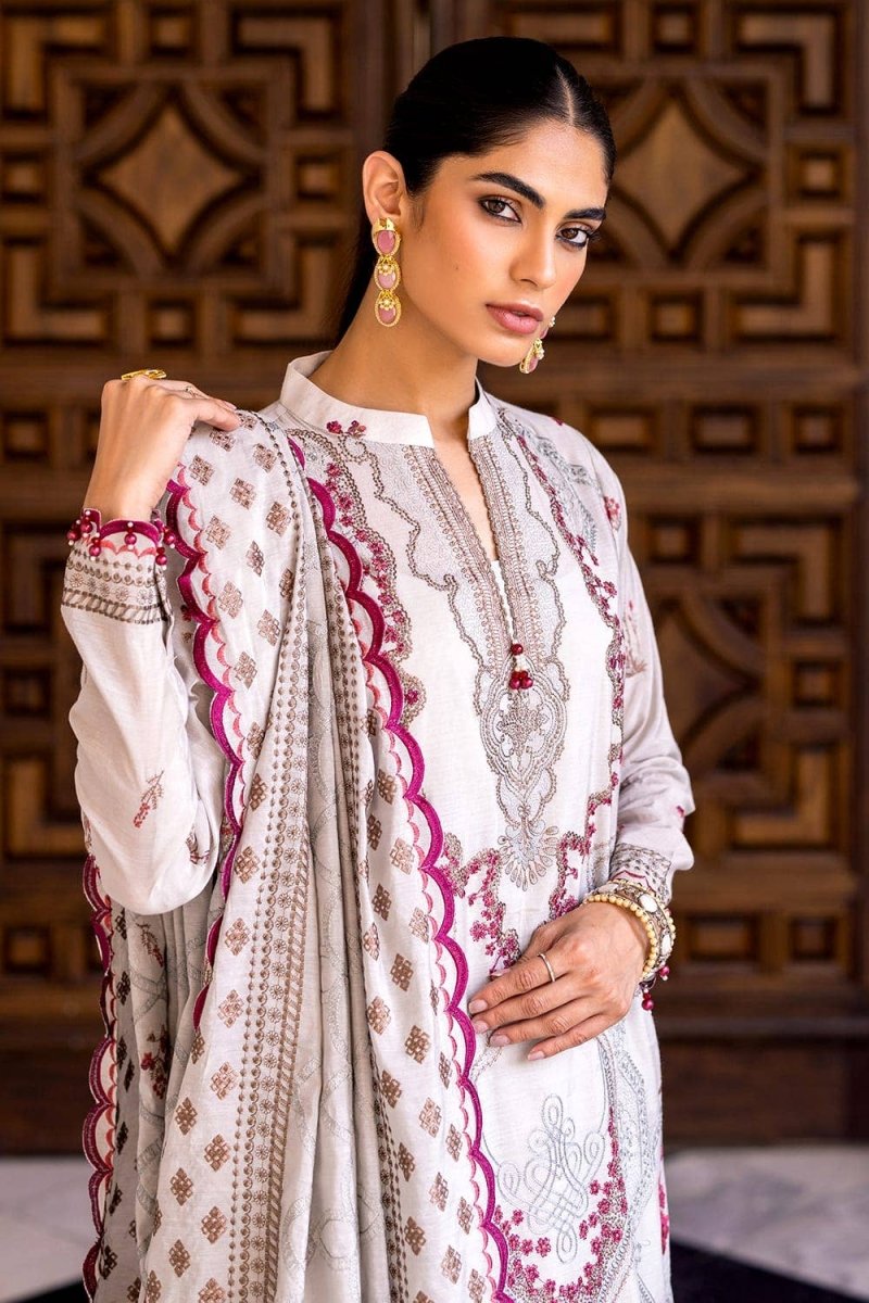 Gul Ahmed 3PC Embroidered Paper Cotton Unstitched Suit with Embroidered Paper Cotton Dupatta FE-42064