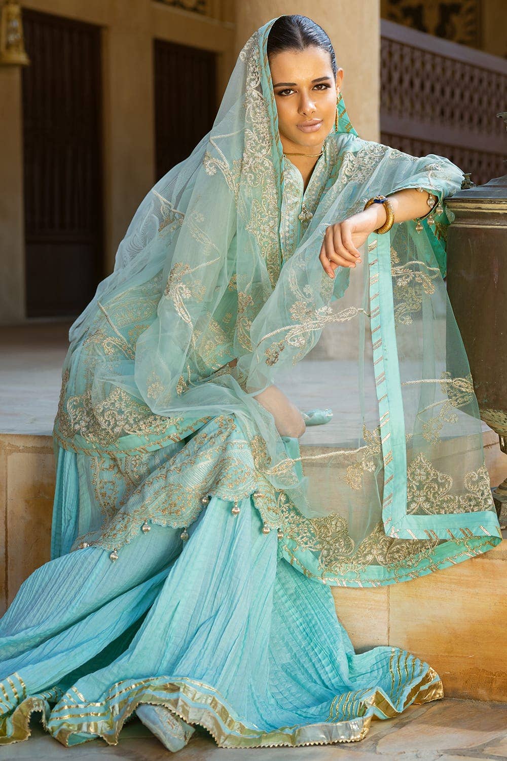 Gul Ahmed 3PC Embroidered Paper Cotton Unstitched Suit with Embroidered Net Dupatta FE-42071
