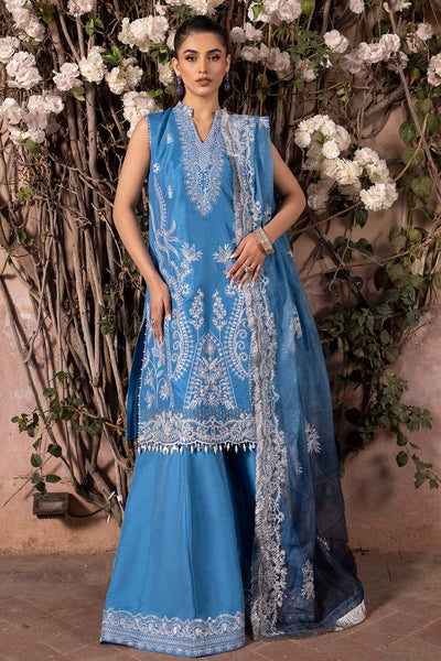 Gul Ahmed 3PC Embroidered Raw Silk Unstitched Suit with Embroidered Printed Net Dupatta FE-42074