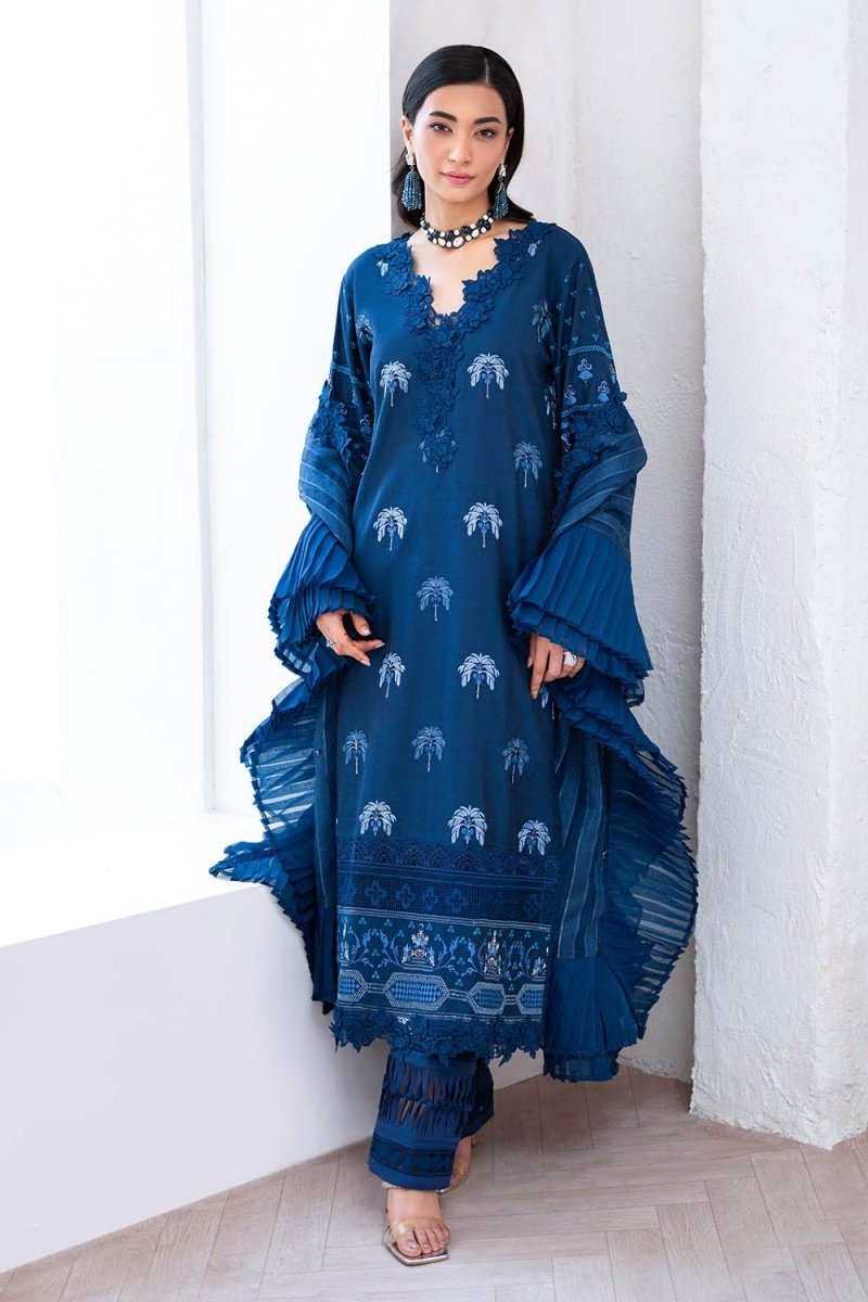Gul Ahmed 3 Piece Unstitched Embroidered Paper Cotton Self Jacquard Suit with Zari Stripe Dupatta FE-52004