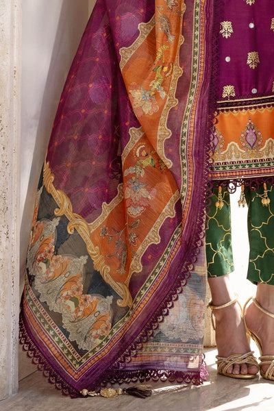 Gul Ahmed 3 Piece Unstitched Embroidered Raw Silk Suit with Paper Cotton Jacquard Dupatta FE-52008