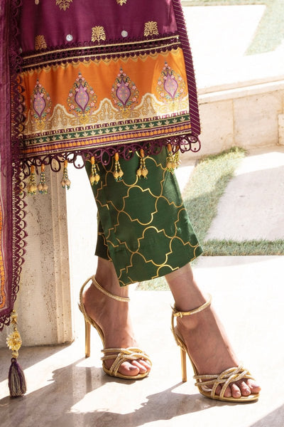 Gul Ahmed 3 Piece Unstitched Embroidered Raw Silk Suit with Paper Cotton Jacquard Dupatta FE-52008