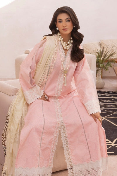 Gul Ahmed 3 Piece Unstitched Embroidered Jacquard Suit with Burnout Raw Silk Dupatta FE-52078