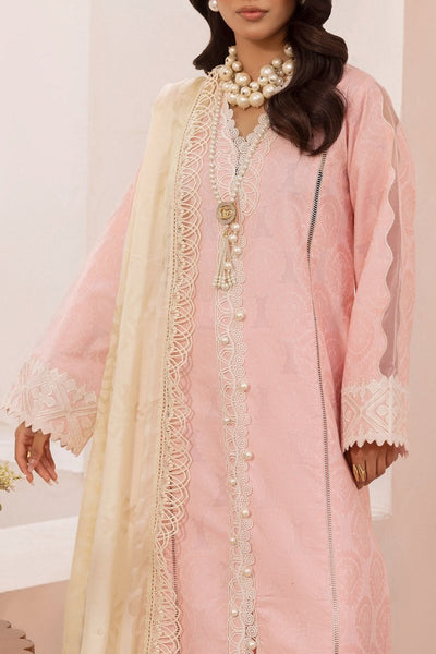 Gul Ahmed 3 Piece Unstitched Embroidered Jacquard Suit with Burnout Raw Silk Dupatta FE-52078