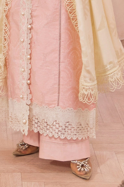Gul Ahmed 3 Piece Unstitched Embroidered Jacquard Suit with Burnout Raw Silk Dupatta FE-52078