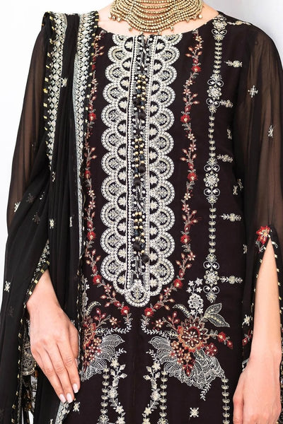 Gul Ahmed 3 Piece Unstitched Embroidered Chiffon Suit with Embroidered Chiffon Dupatta FE-52081