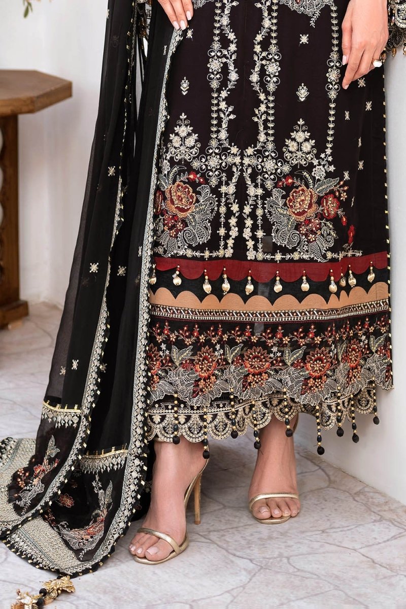 Gul Ahmed 3 Piece Unstitched Embroidered Chiffon Suit with Embroidered Chiffon Dupatta FE-52081