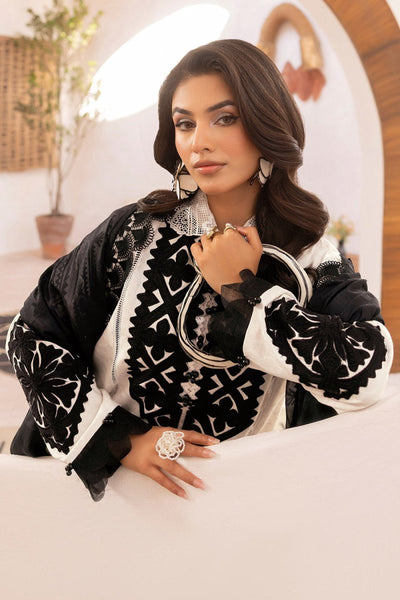 Gul Ahmed 3 Piece Unstitched Embroidered Jacquard Suit with Burnout Raw Silk Dupatta FE-52082