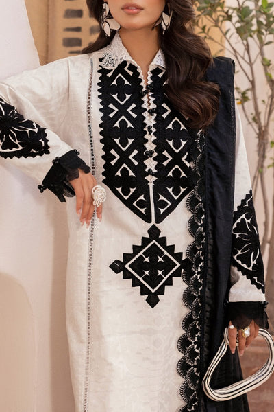 Gul Ahmed 3 Piece Unstitched Embroidered Jacquard Suit with Burnout Raw Silk Dupatta FE-52082